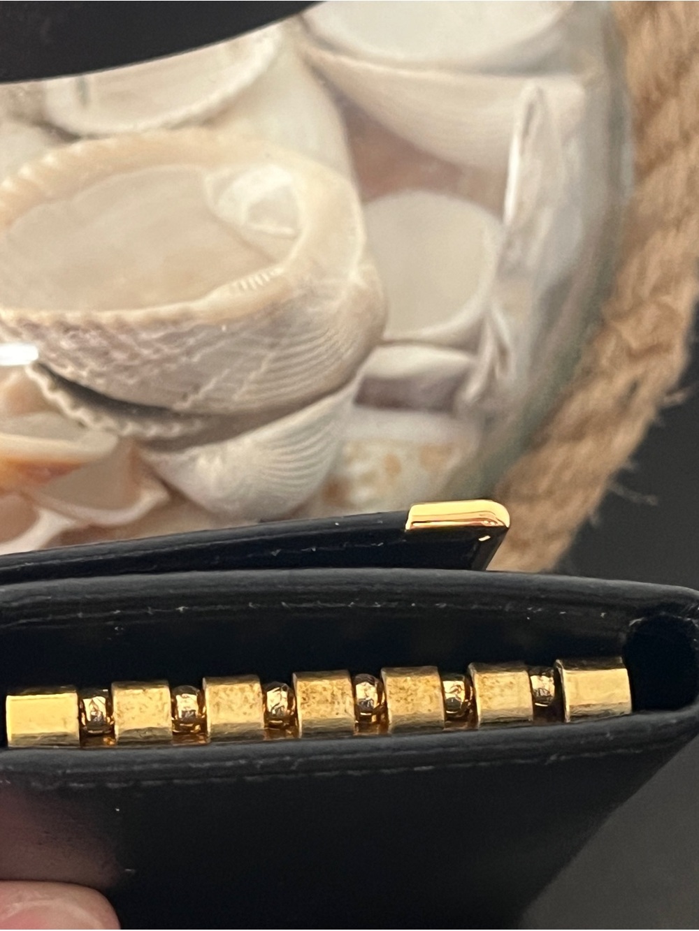Dunhill Black Leather Key & Card Holder with Gold Accents - Picture 6 of 8